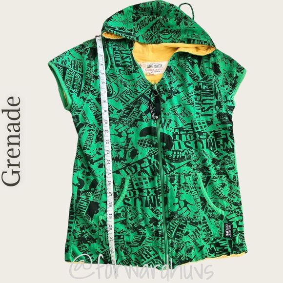 Grenade Short Sleeve Reversible Hoodie￼ Size Small - Picture 11 of 12